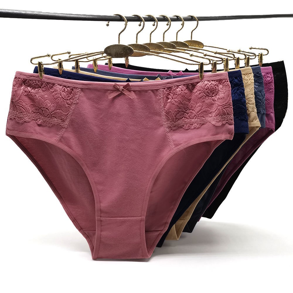 Ladies Full Cotton Panties Knickers Briefs 6 Pack – Asian 2XL=UK 12/14 (chart)