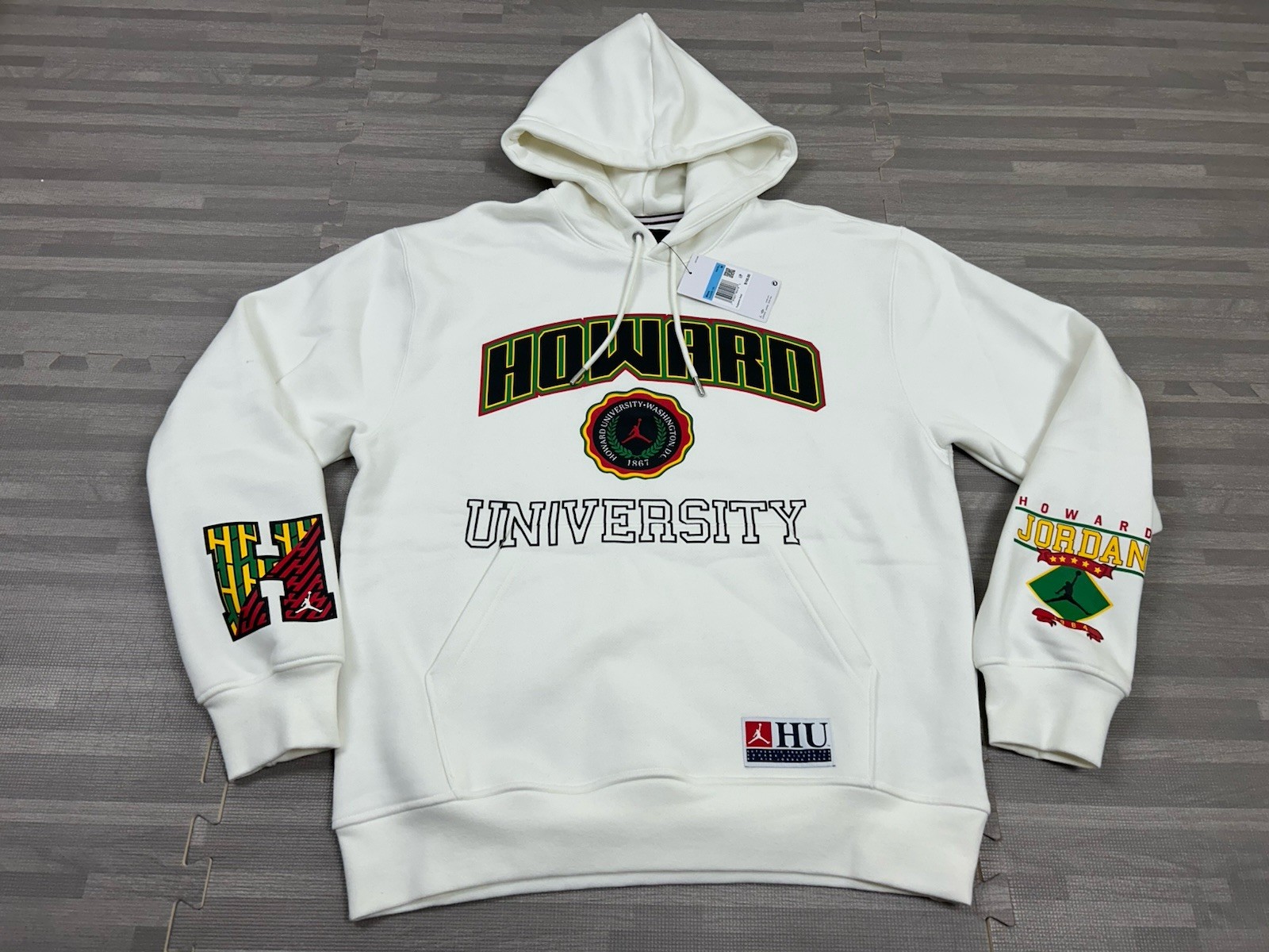 Nike Air Jordan Howard University Pullover Hoodie Mens Medium HJ5908 White $105