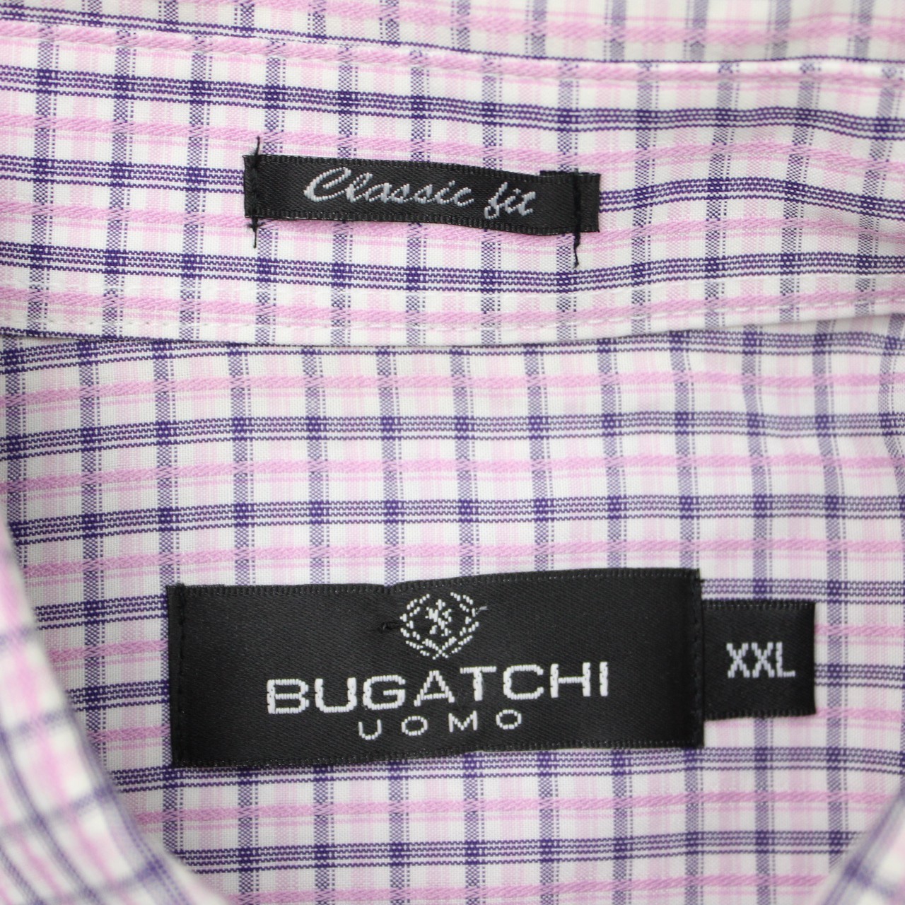 Bugatchi Uomo Shirt Mens 2XL XXL Pink Classic Fit Modal Rayon/Poly Short Sleeve