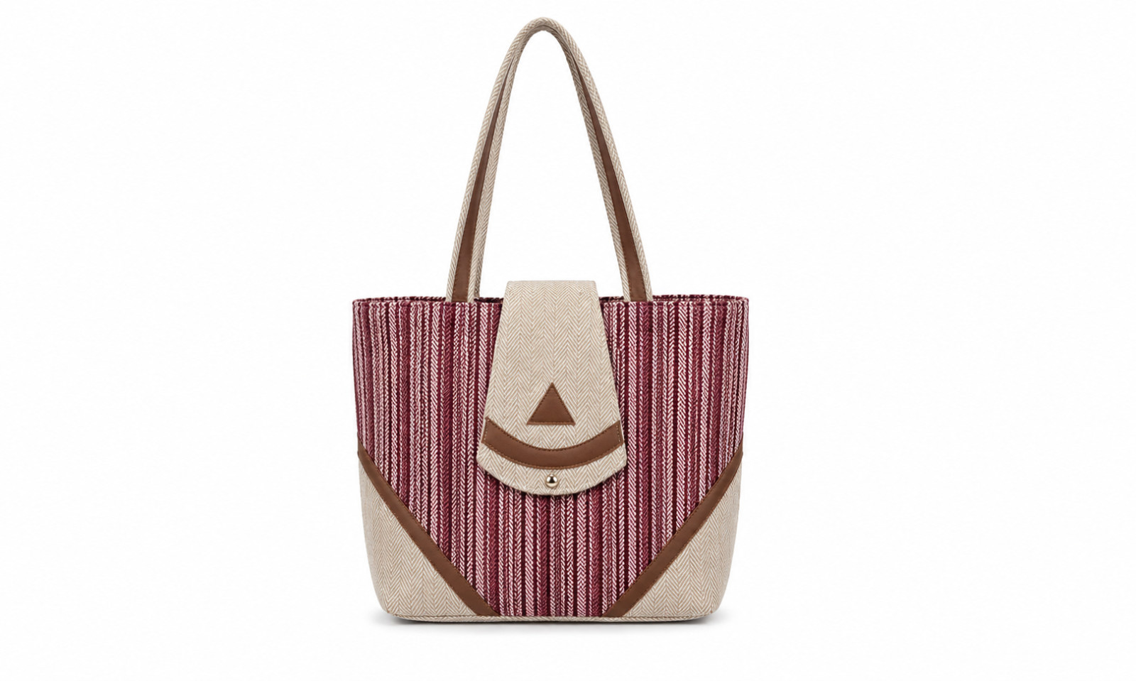 Handcrafted Boho Cotton Shoulder Bag Faux Leather Women Multi Pocket Tote Nepal