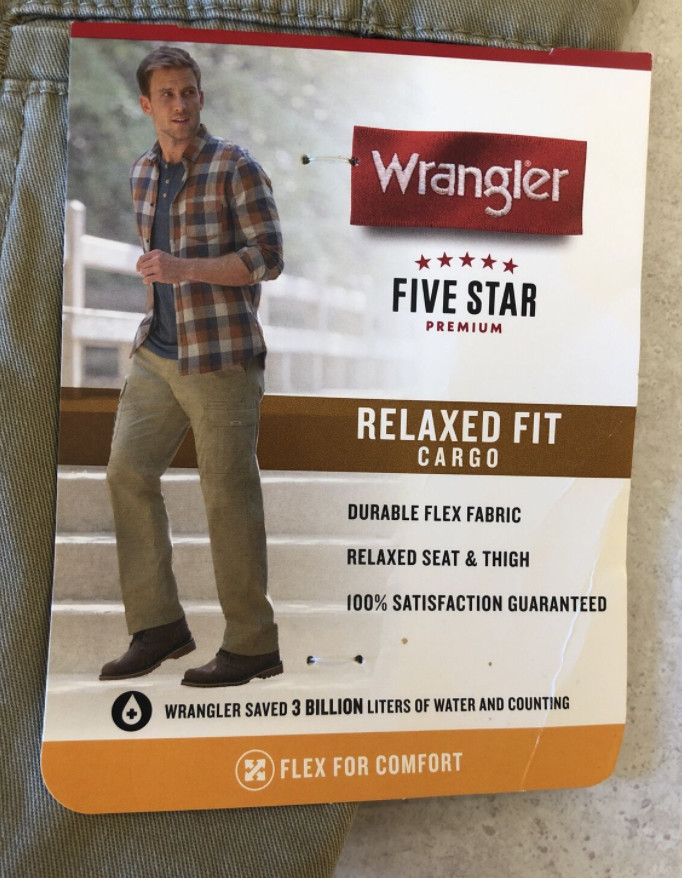 Men’s Wrangler Cargo Pants w/ Stretch Relaxed Fit Brown Tech Pocket CHOOSE SIZE