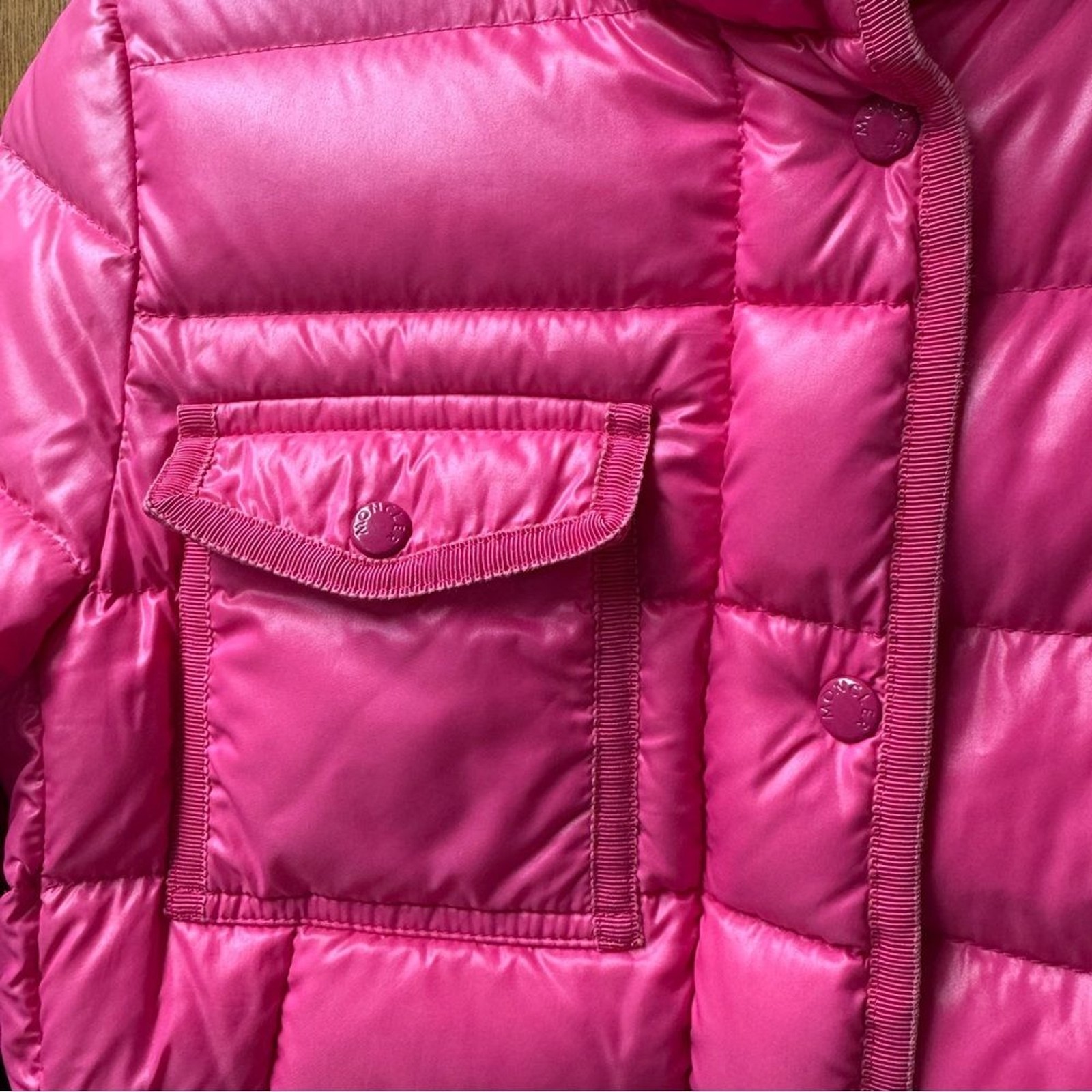 Moncler Kids Armoise Giubotto Down Winter Coat Designer Jacket Hot Pink 14