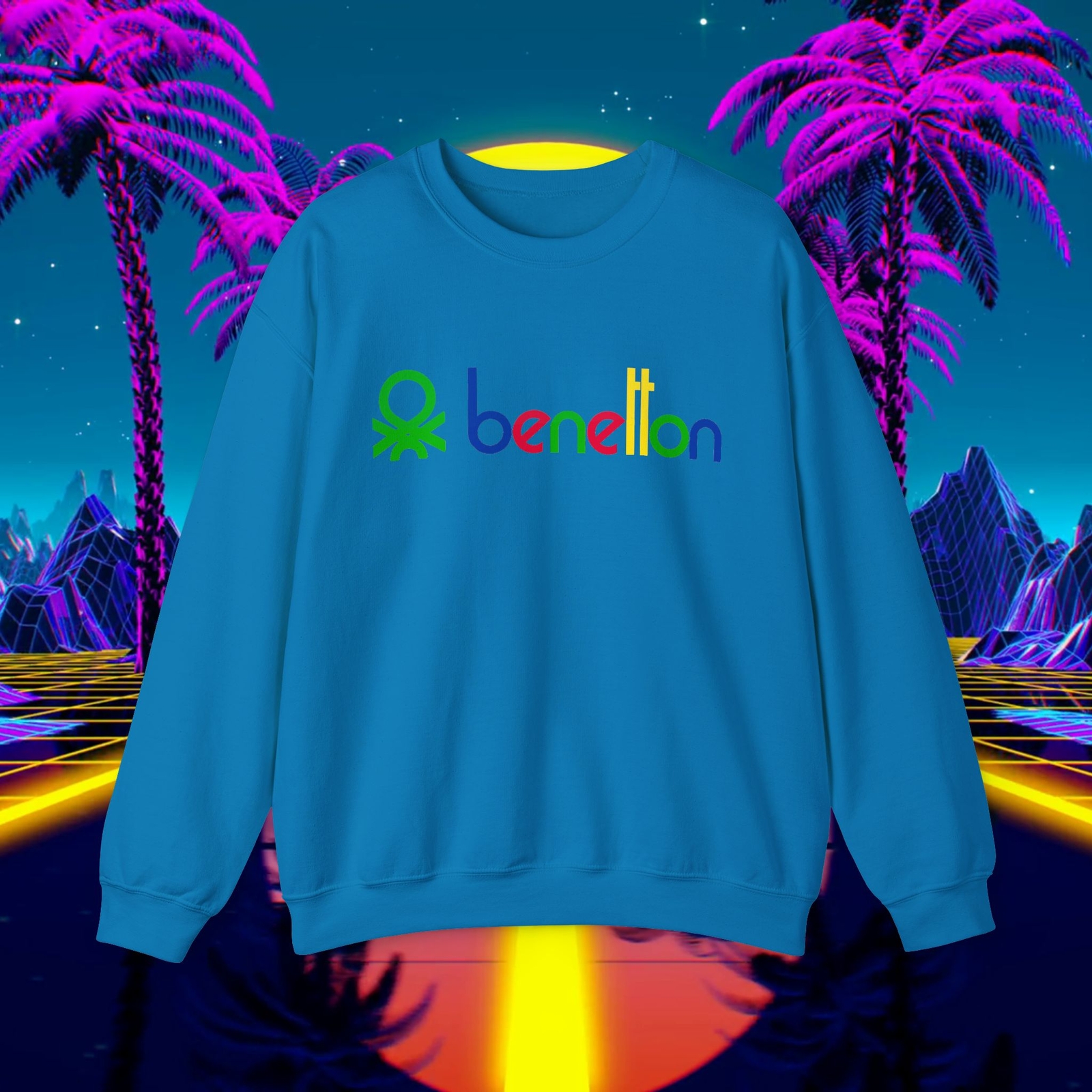 Custom Benetton vintage 1980s design sweatshirt Unisex men women 90s sweater
