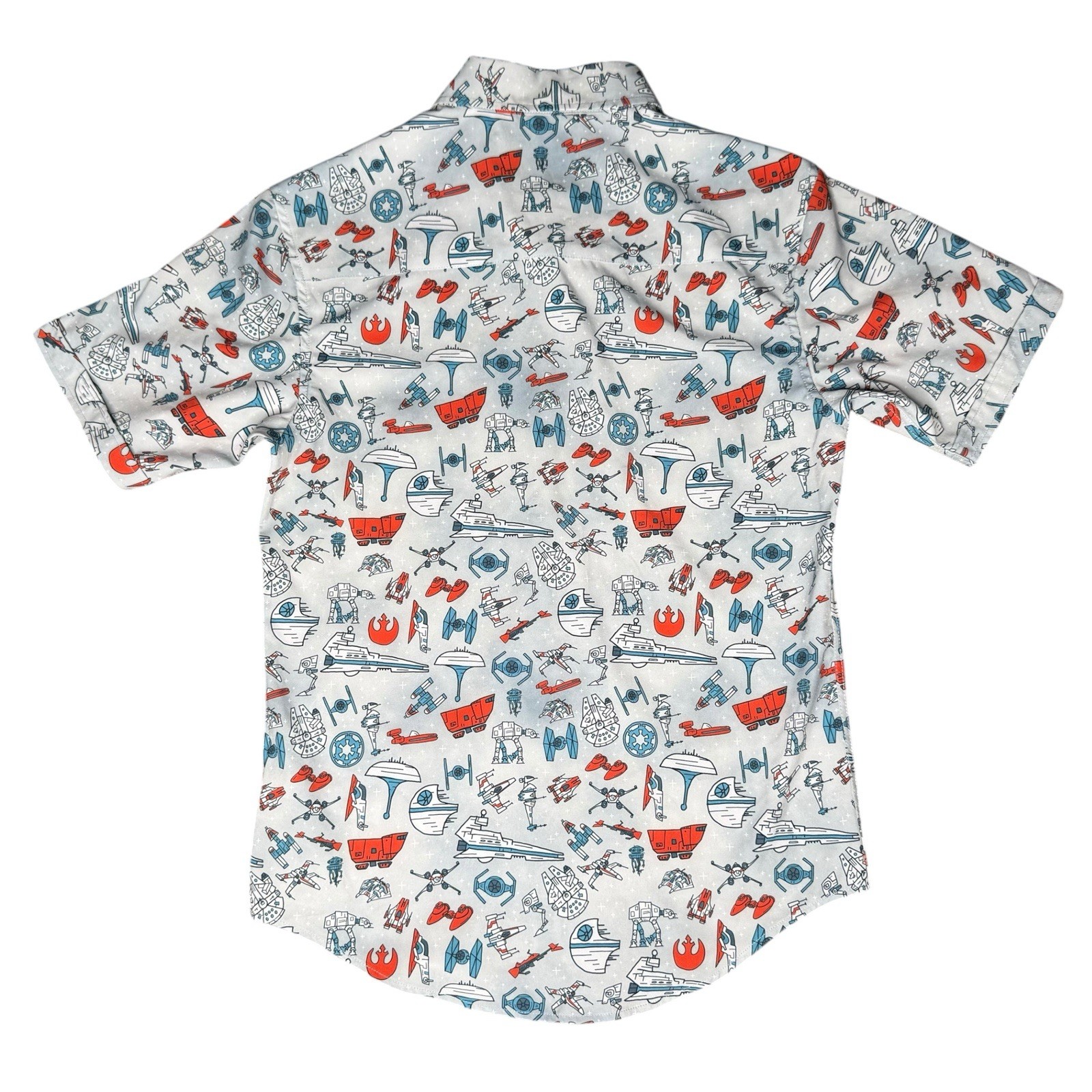 Star Wars RSVLTS Cartoon Ships SDCC 2025 Exclusive Button Up Size XS