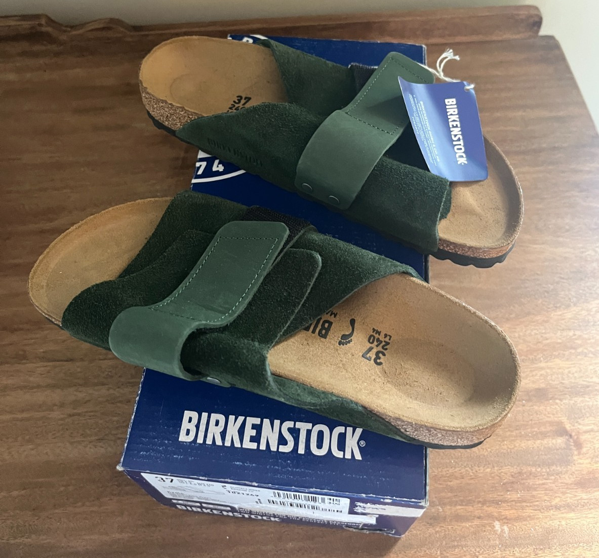 Birkenstock KYOTO Mountain View Green Suede Leather 37 NARROW W 6, M 4