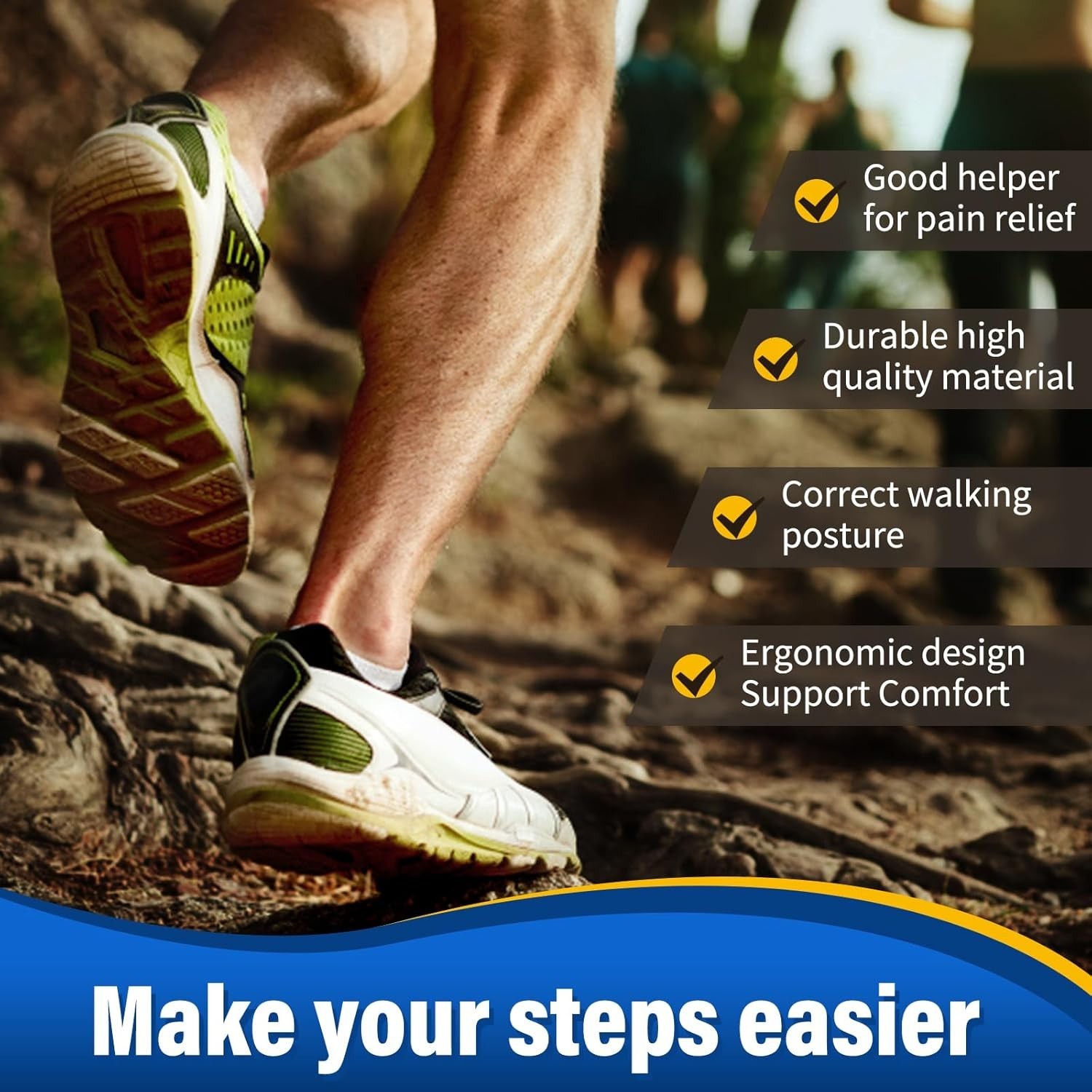Orthotic Inserts for Foot Pain Relief – Anti-Slip High Arch Arch Support Insoles