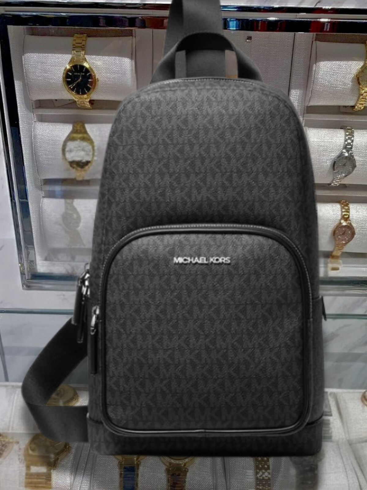 Michael Kors Cooper Men MK Logo Sling Pack Shoulder Crossbody Bag Variation