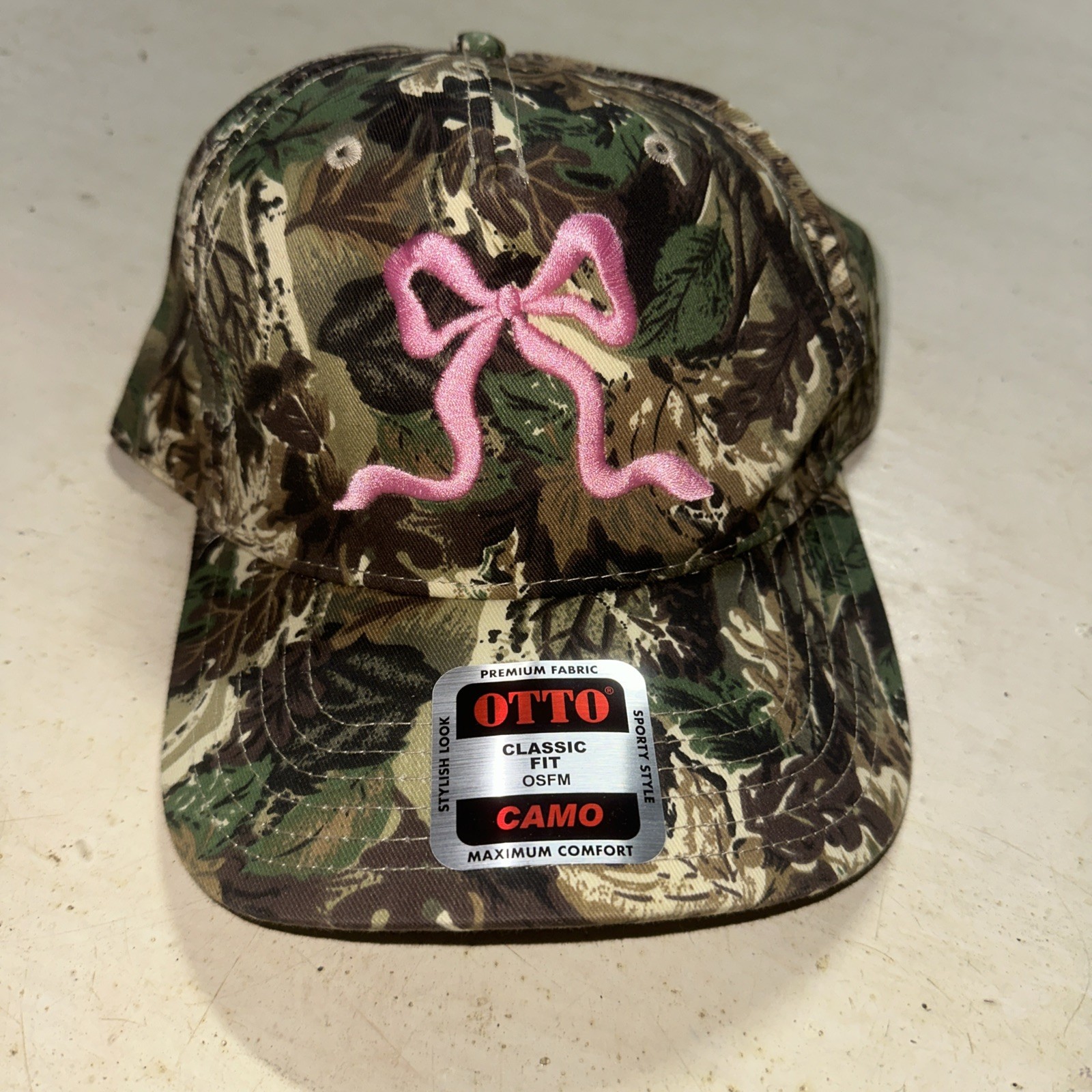 Pink Ribbon Breast Cancer Foundation camouflage adjustable cap Camo Hat Otto
