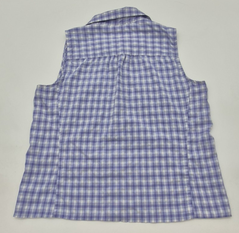Eddie Bauer Women’s M Sleeveless Button Up Top Multicolor Plaid Nylon/Polyester