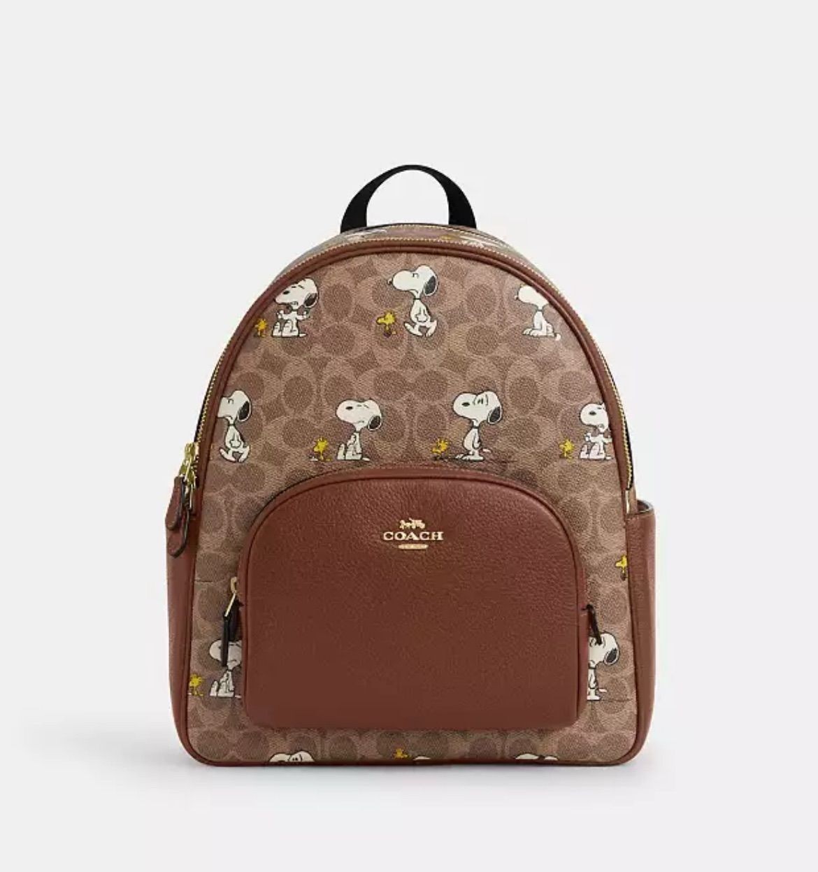 Coach X Peanuts Snoopy Court Backpack Signature Canvas CBM25 Limited Edition New
