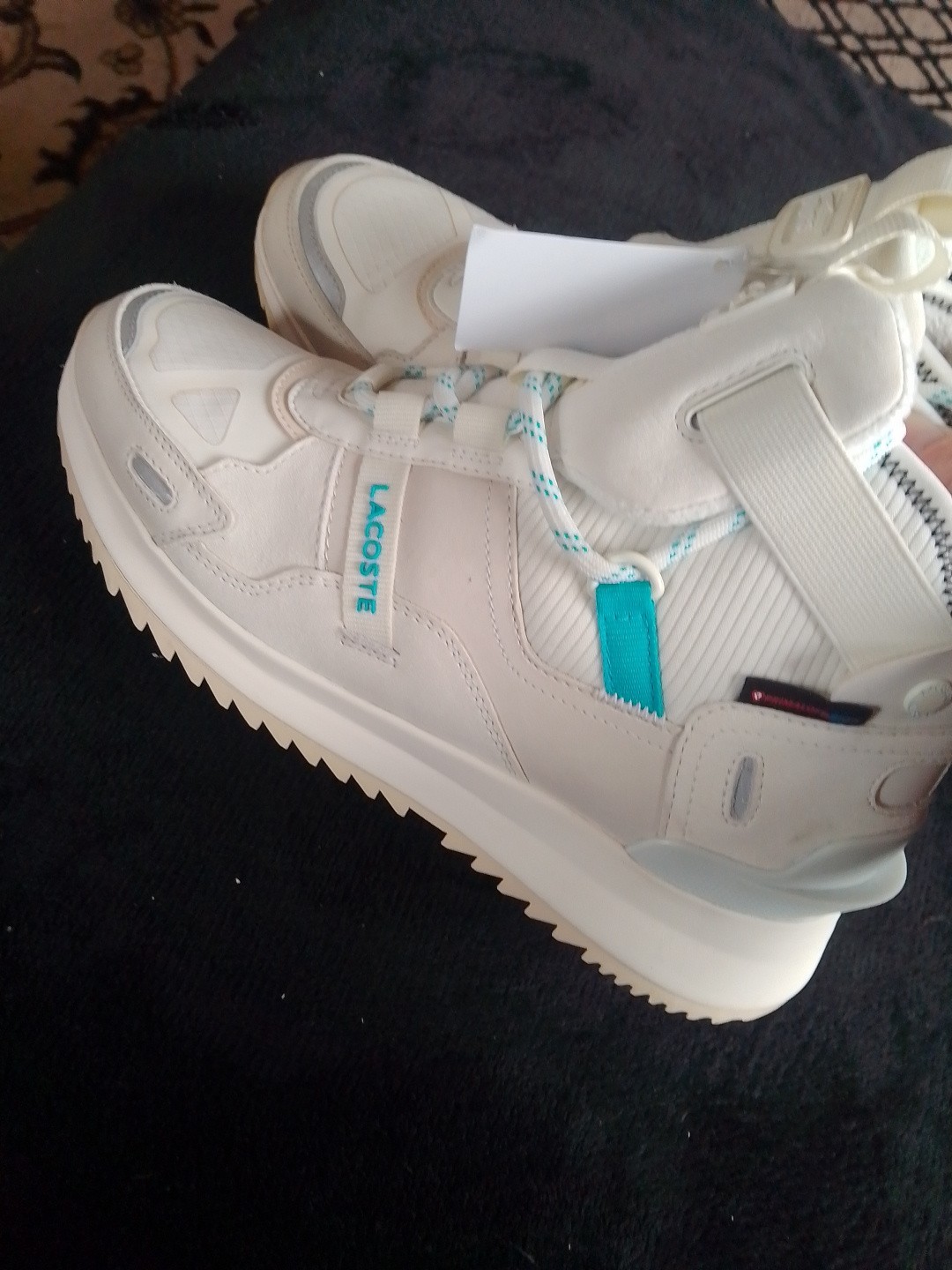 Lacoste Run Breaker Boots UK 4s BNWOT Cream/Blue RRP £165