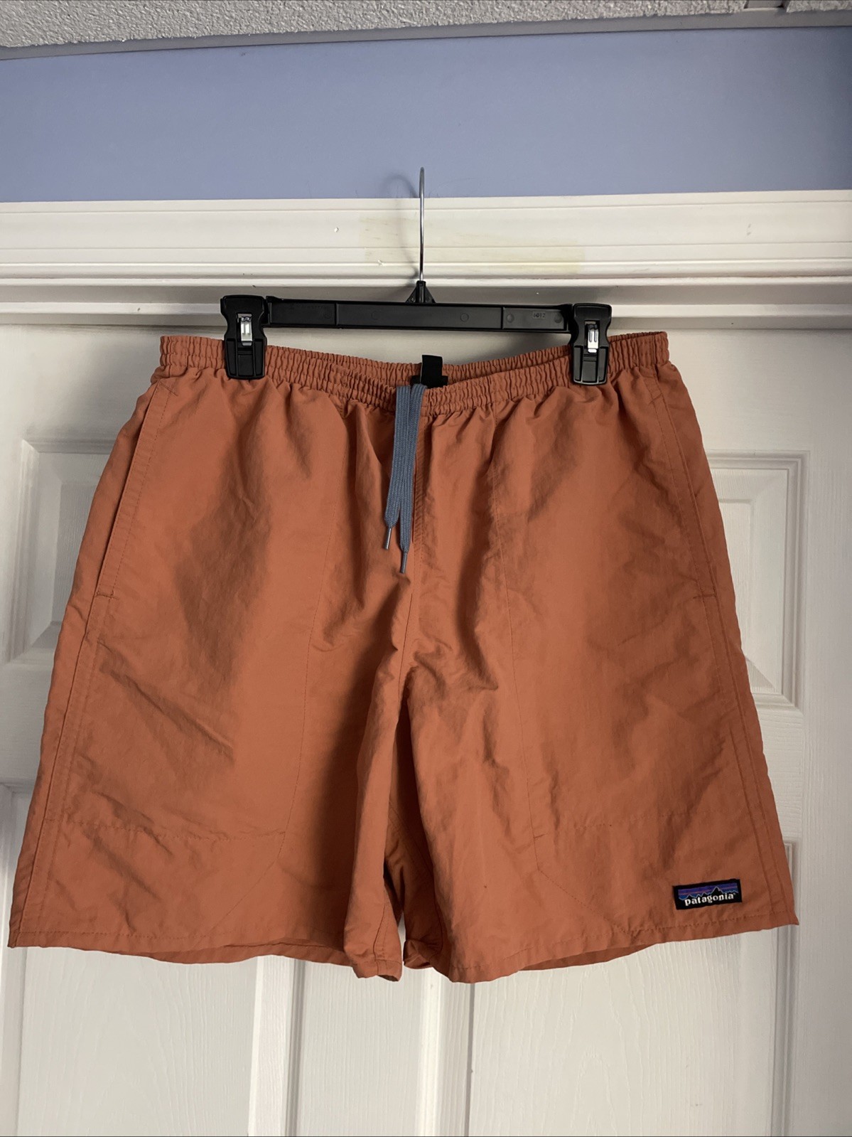 Patagonia Shorts NetPlus Shells 6” Orange Lined Swim Hiking Sz Large