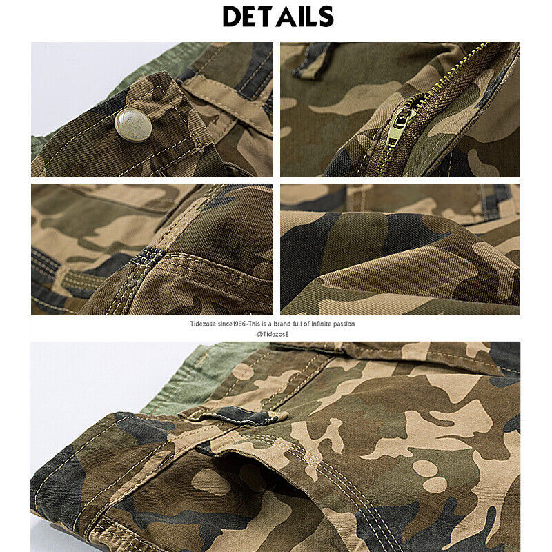 Mens Army Camouflage Shorts Cargo Shorts Half Pants Summer Casual Shorts