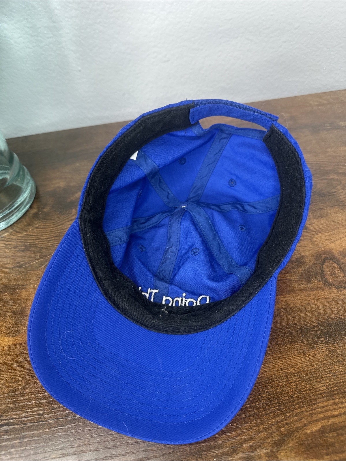 Doing Things Outdoor Voices Hat Cap Strap Back Blue Nylon Adjustable Dad Cap