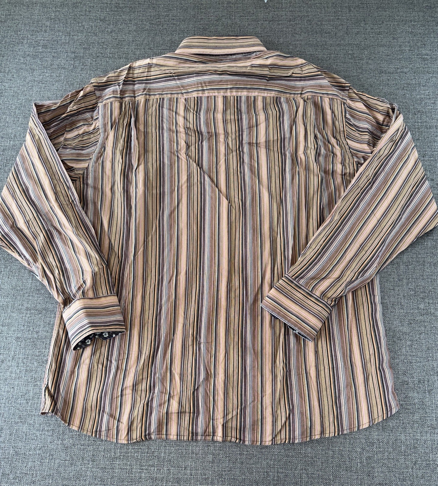 NWT BUGATCHI UOMO Button Up Shirt Men’s Large Shaped Fit Multi-Color Striped