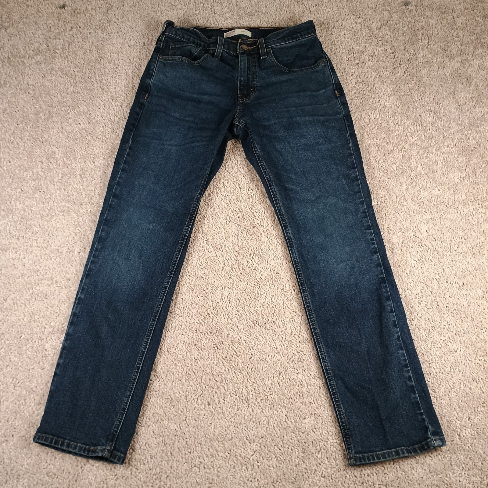 Signature Levi Strauss Athletic Jeans W28 L30 Dark Wash Stretch Denim Casual