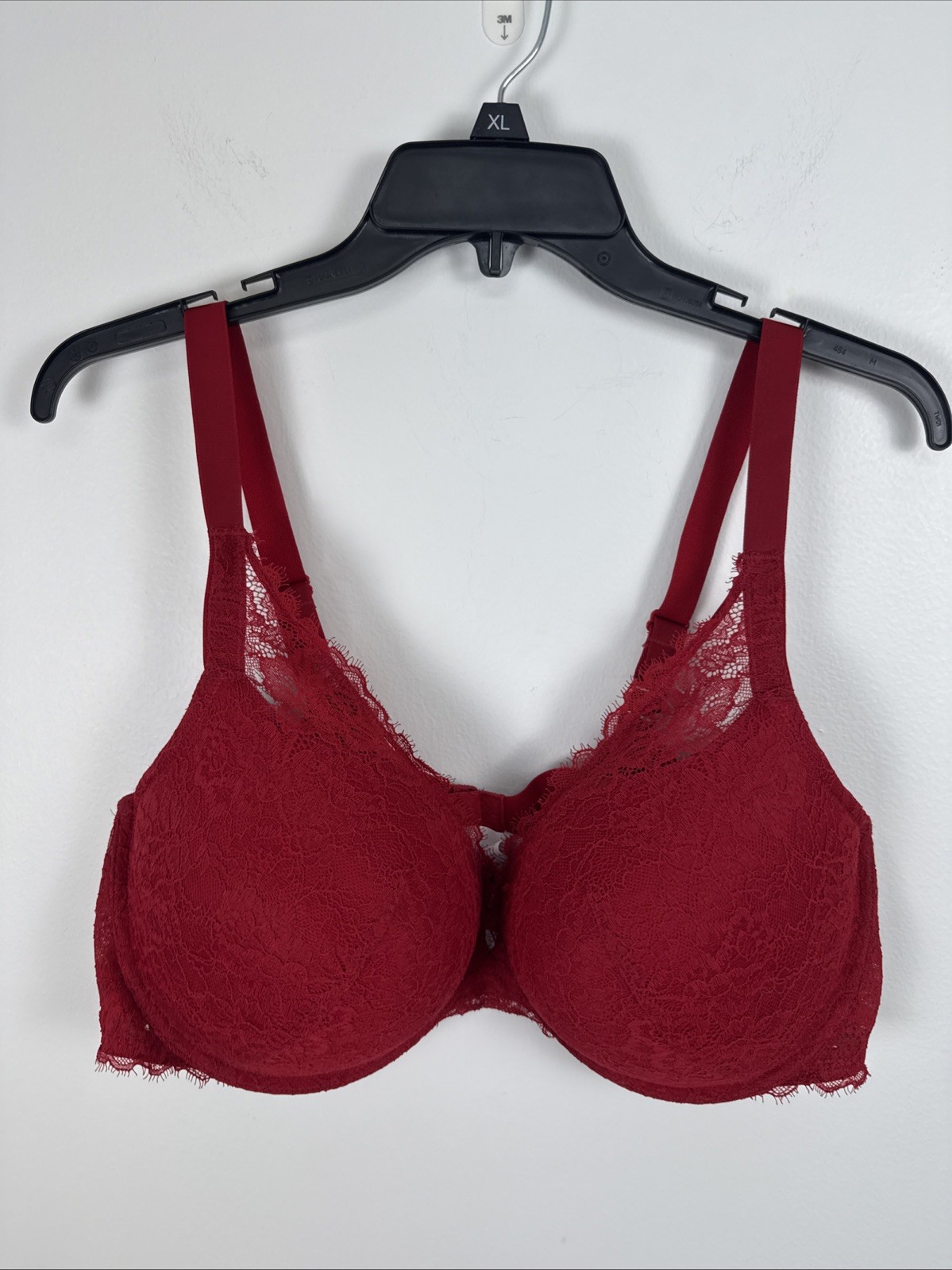 Auden The Sublime Red Floral Lace Overlay Plunge Underwired Bra Women’s Size 44D