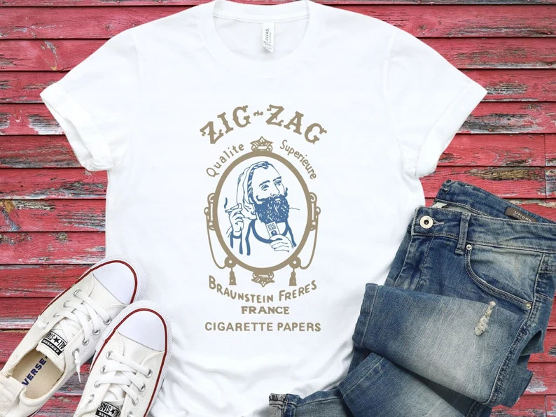 Zig Zag Rolling Papers Design Comfort Tee Original Graphic Shirt Gift