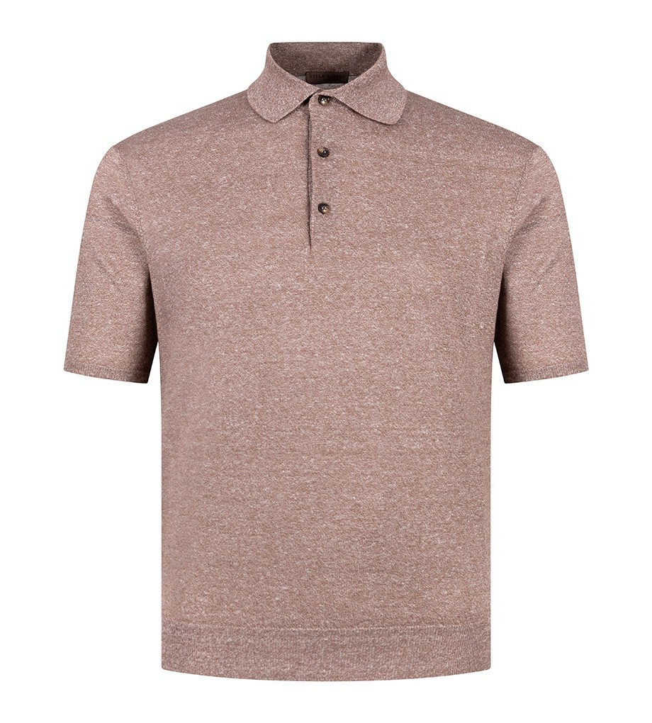 STILE LATINO t-shirt linen cotton EU 48 US 38 light brown melange normal fit