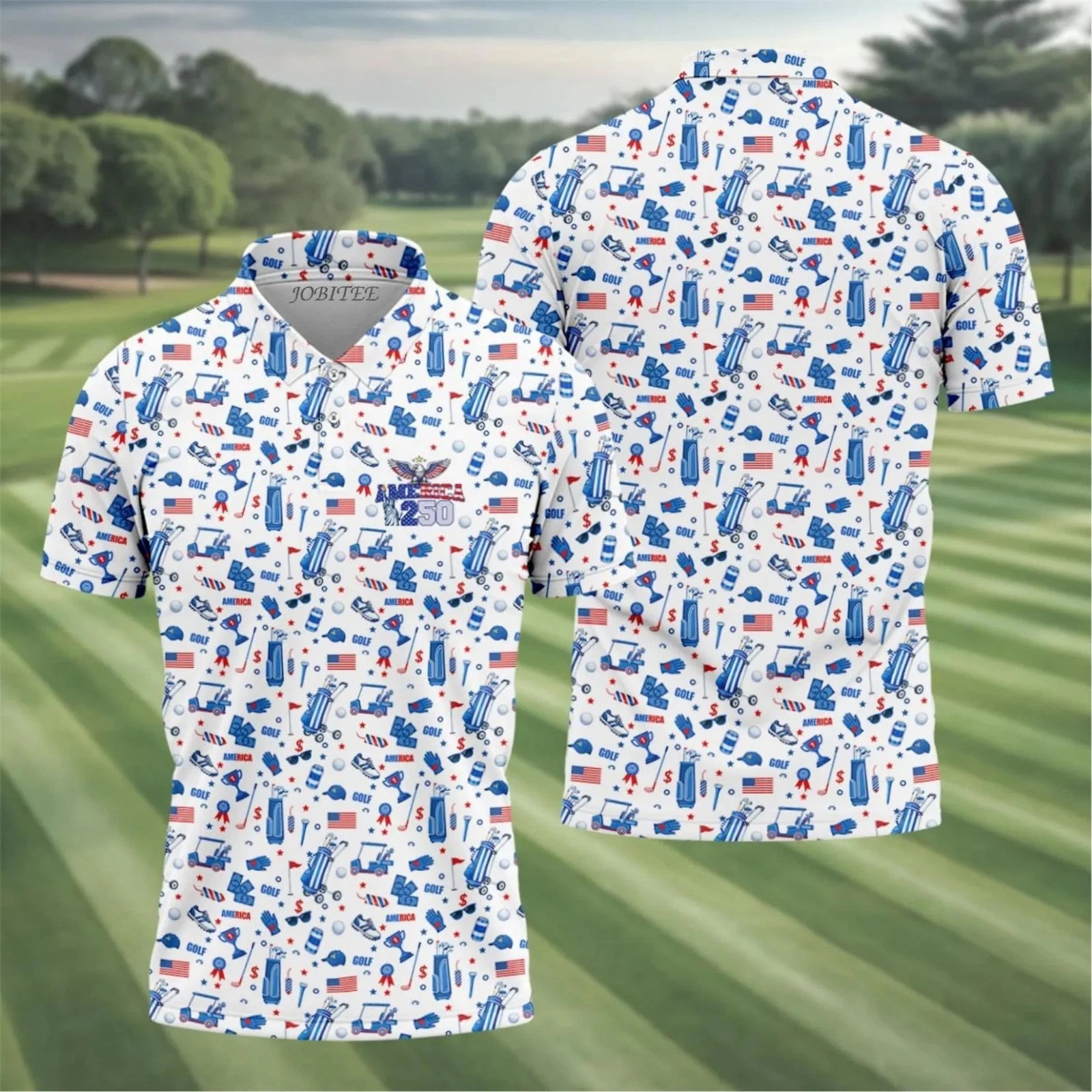 Mens Patriotic Shirts 250th Anniversary, America 250 Polo Shirts