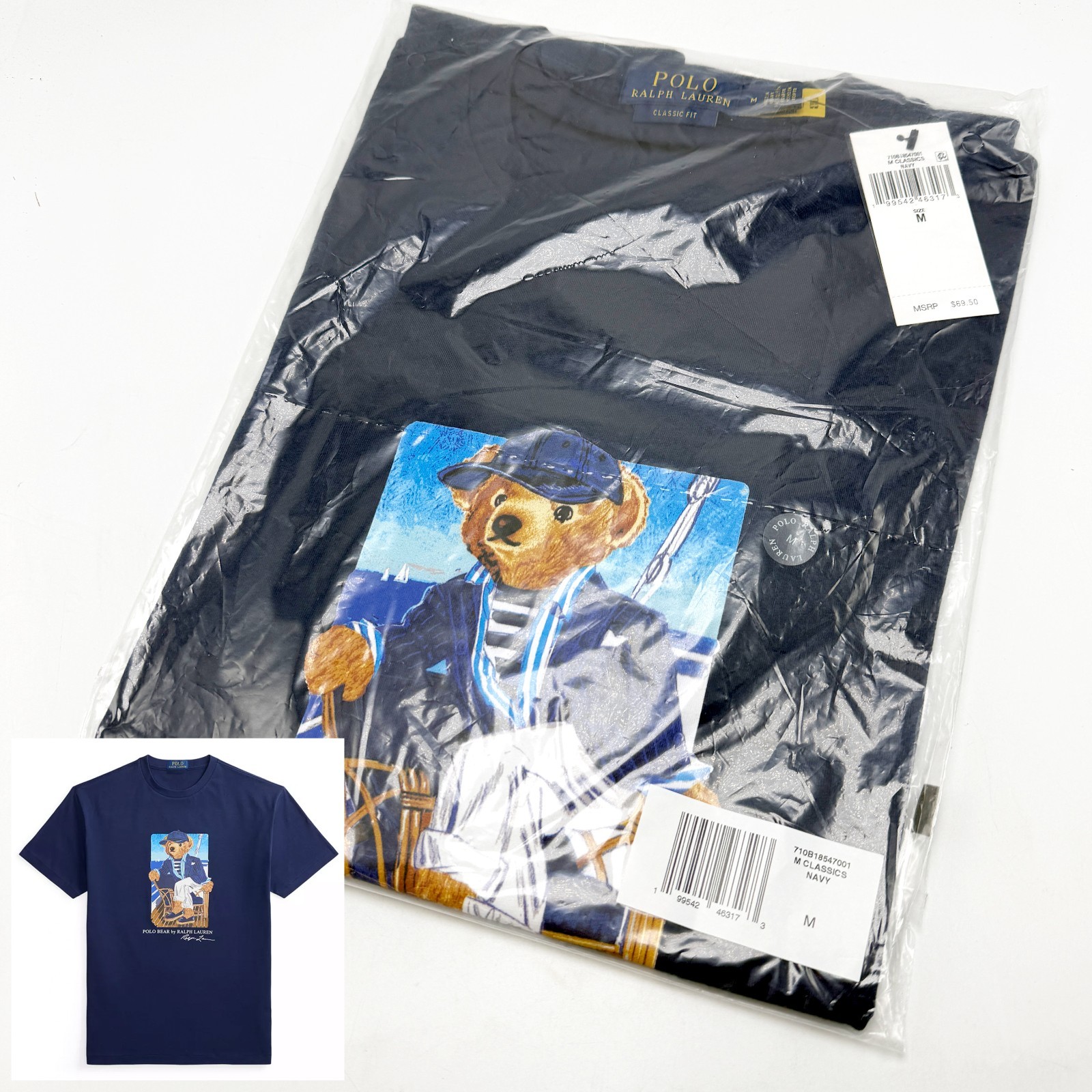*NEW* Men Polo Ralph Lauren Classic Fit Bear Graphic Tee NAVY (710B18547001) 👍