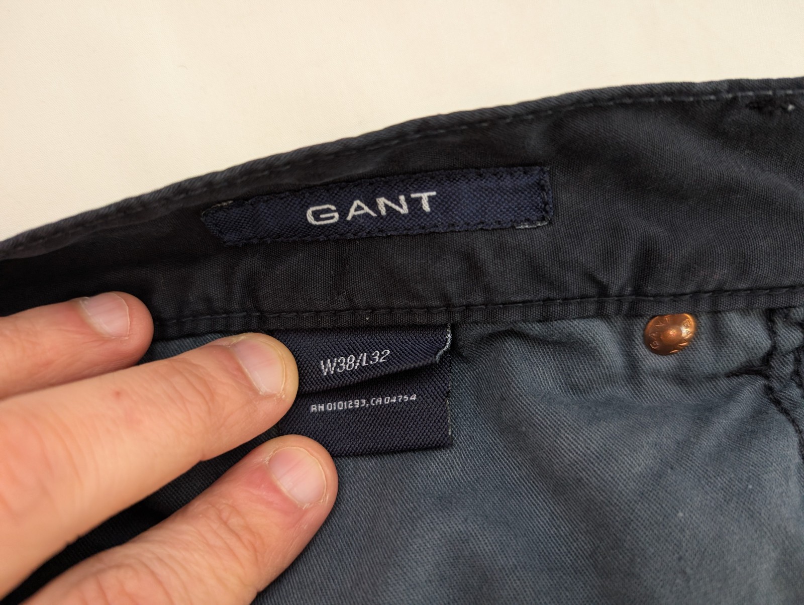 Gant Jason Chinos Mens W38 L32 Black Normal Waist Regular Fit Smart Casual