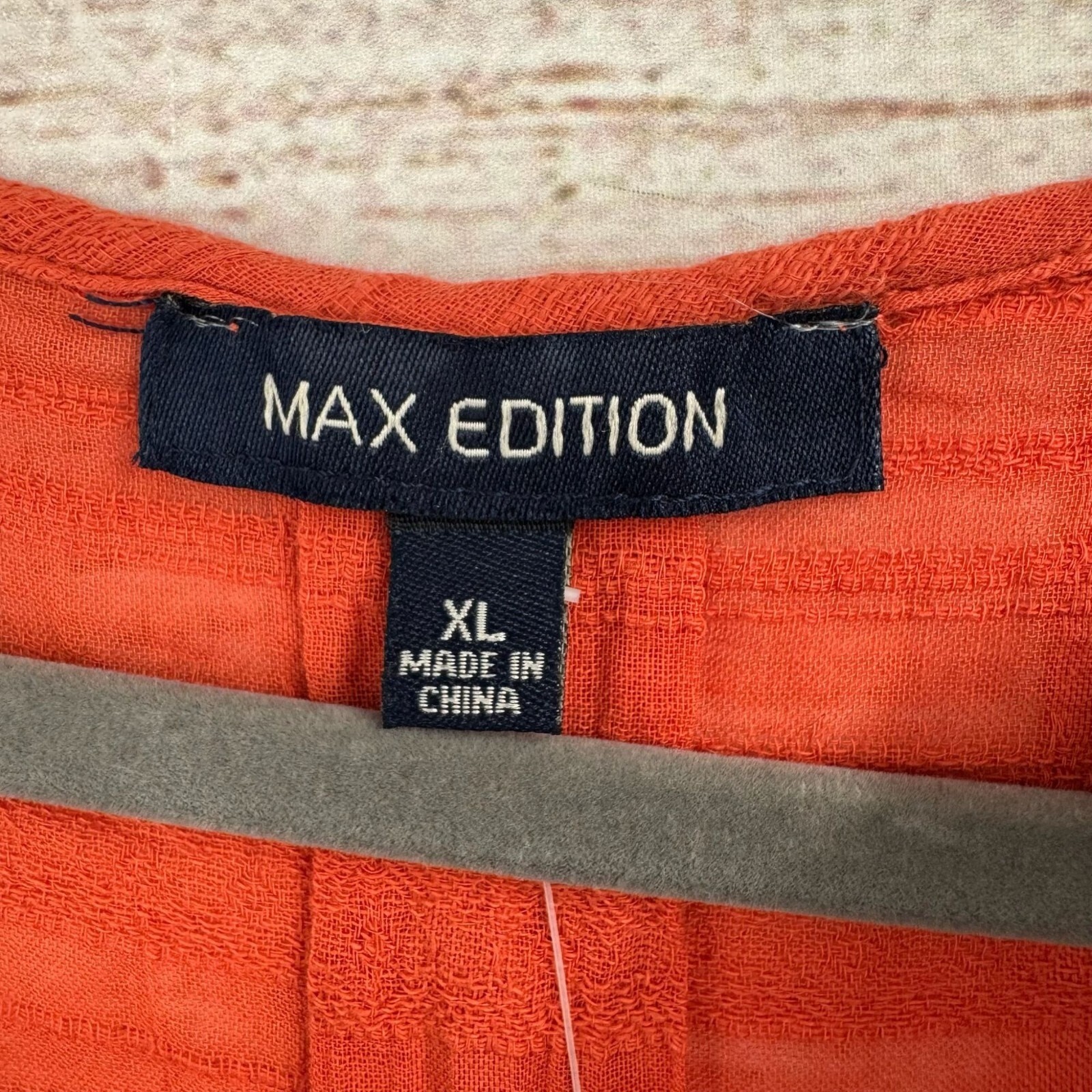 Max Edition Semi Sheer V-Neck Tunic Blouse Women’s Size XL Red/Pink NEW