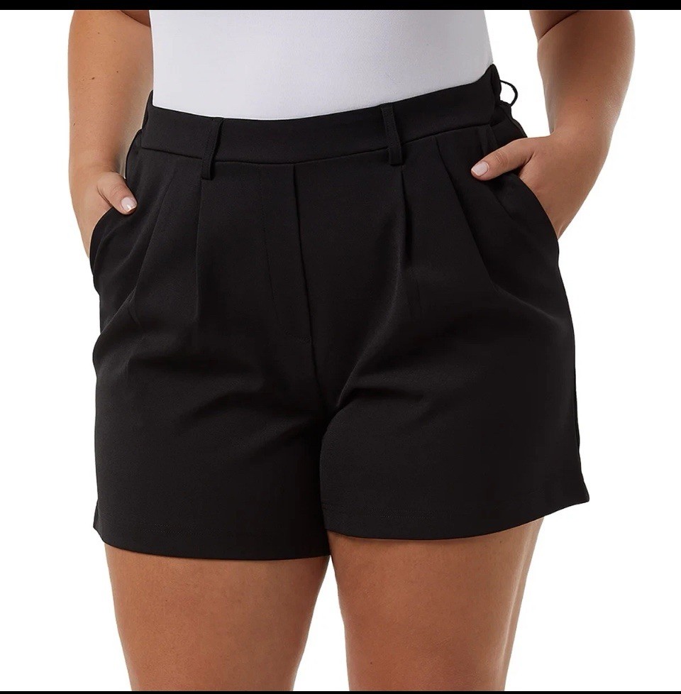 32 Degrees Cool Women’s Pull-On Shorts, Navy, XXL, Pockets, Belt Loops, Stretch