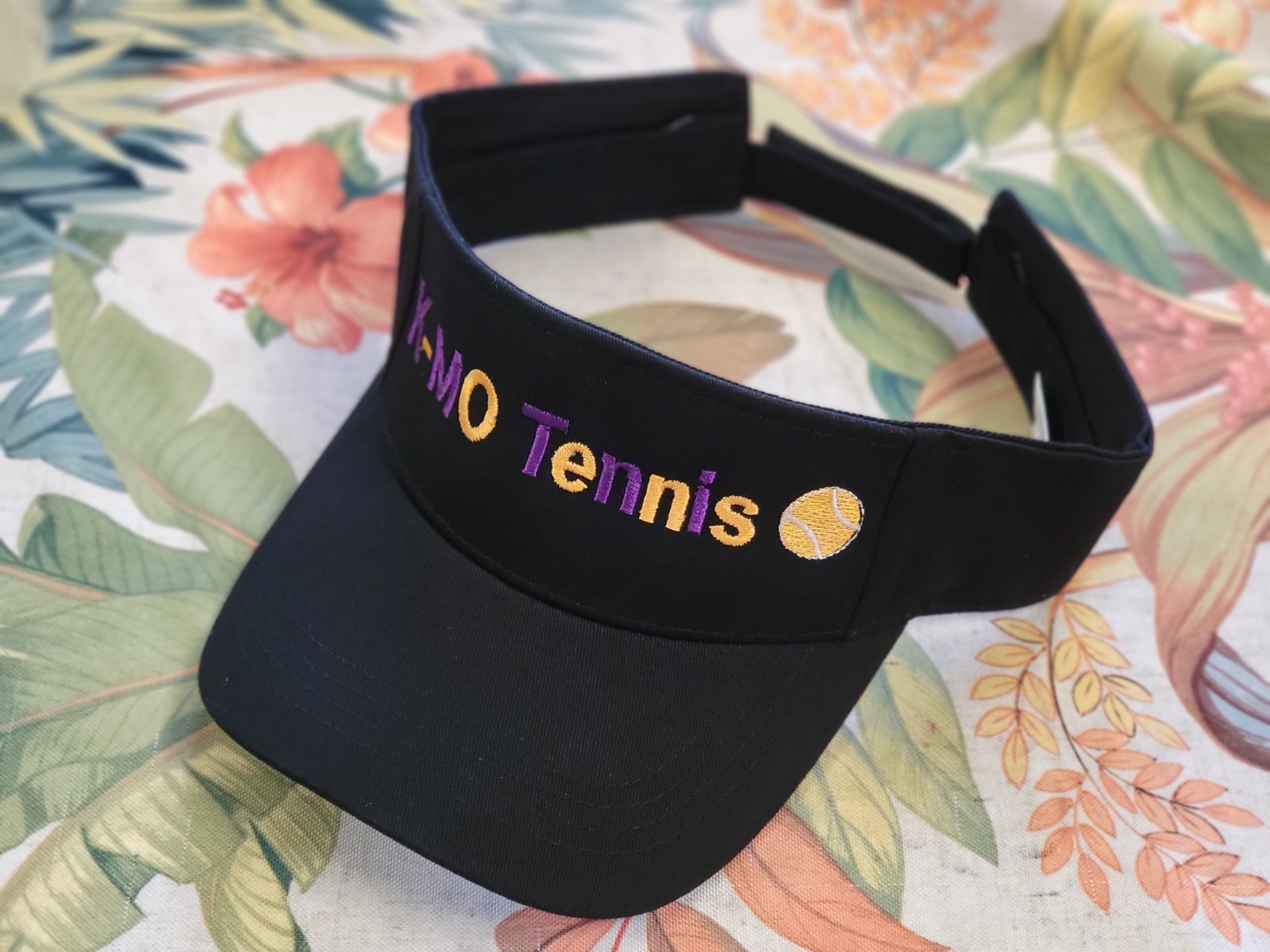 Custom embroidered sun visor cap, personalized embroidered visor hat (black)
