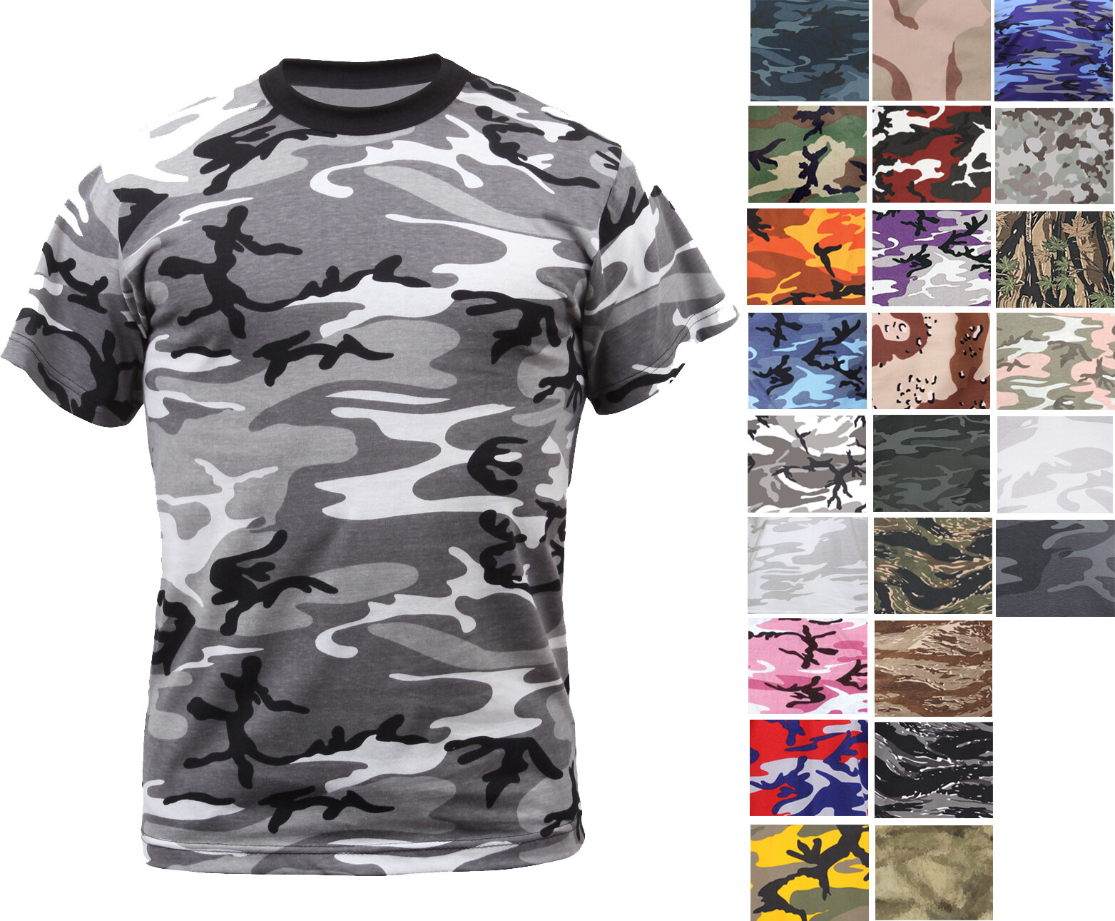 Camo T-Shirt Tactical Tee Short Sleeve Military Army Camouflage Uniform Fashion