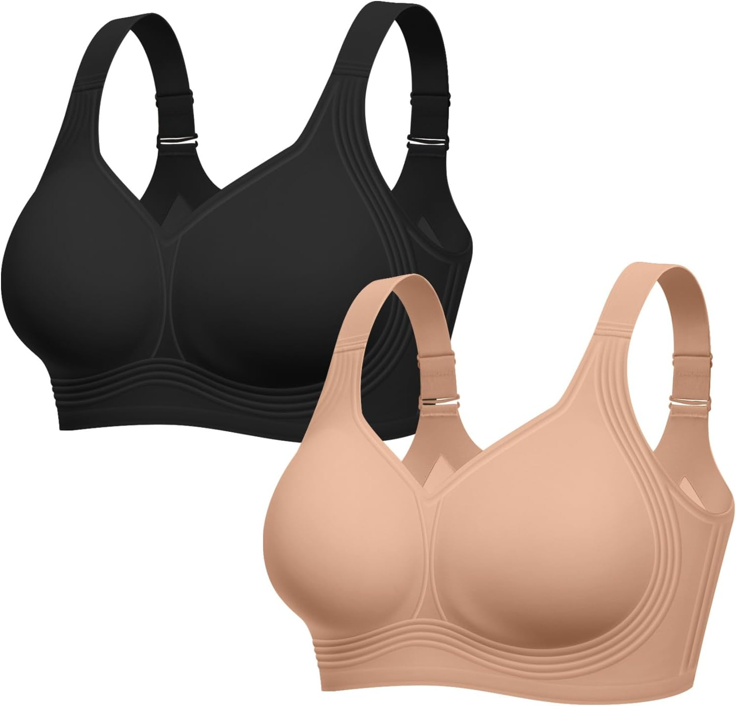 Supportive Wireless Push-Up Bra for Women – Full Coverage Seamless Plus Size