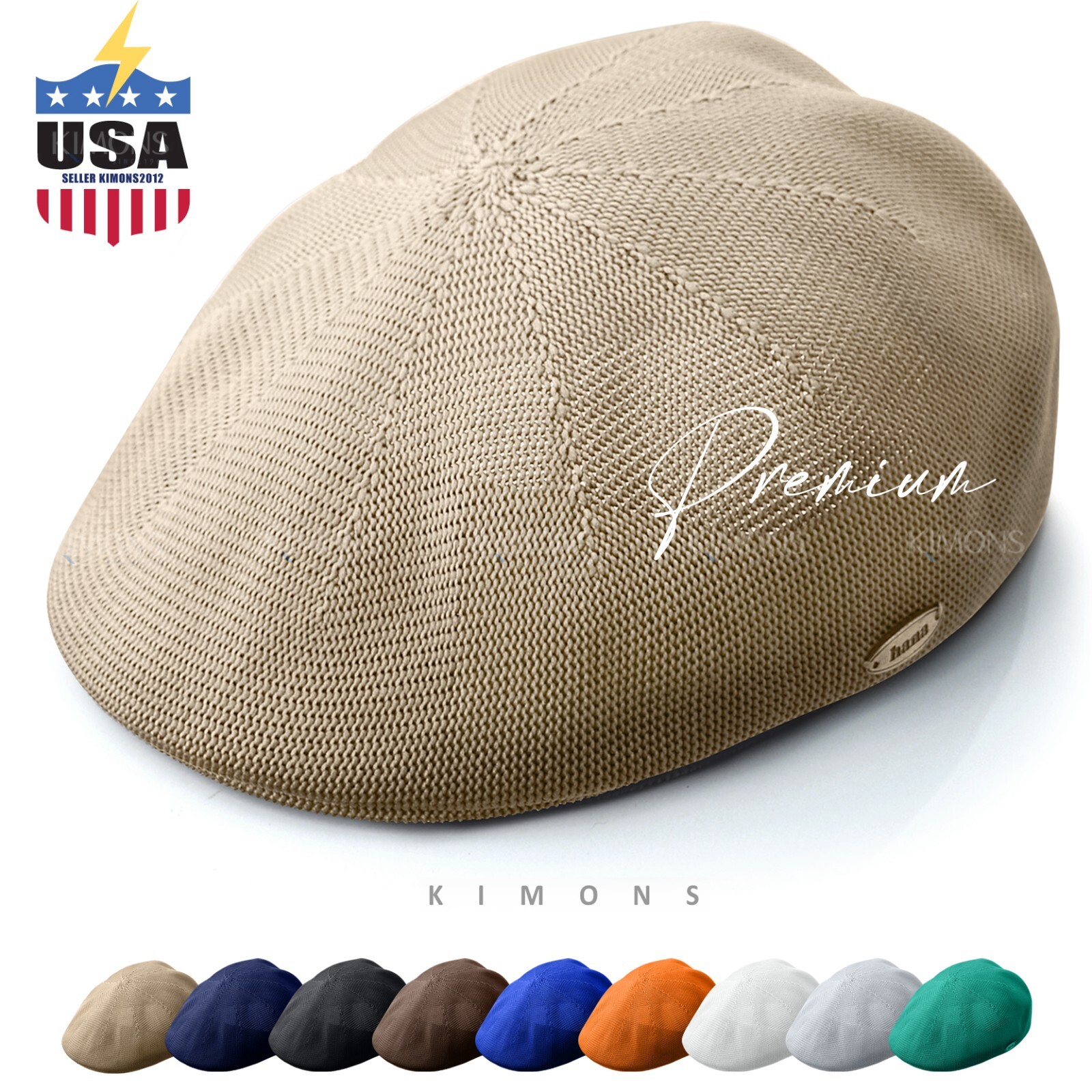 Cool Mesh Classic Plain Newsboy Gatsby Cap Ivy Hat Golf Driving Crochet Ventair