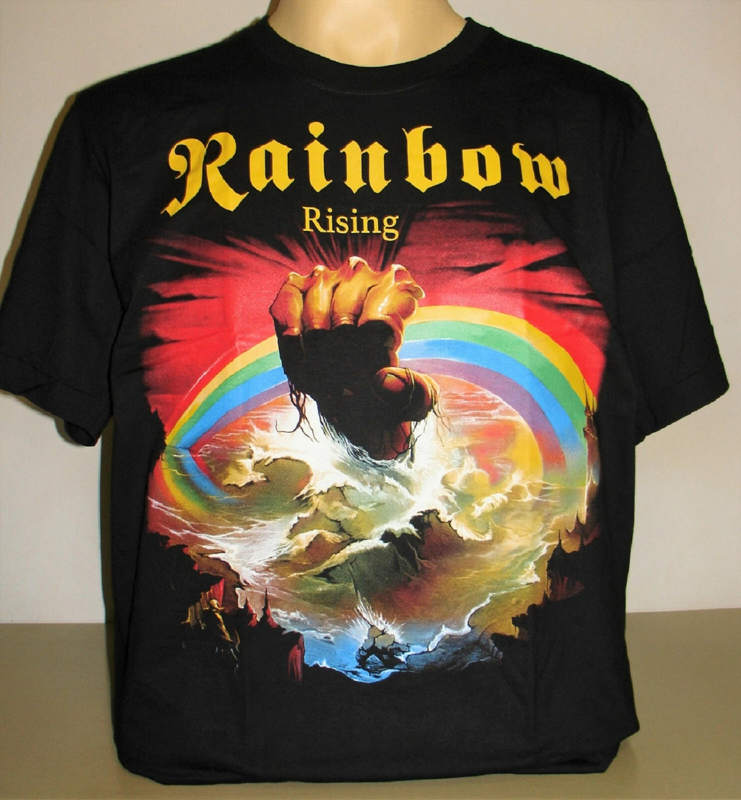 Rainbow Rising Reprint T-Shirt Hard Rock Band Hot Summer