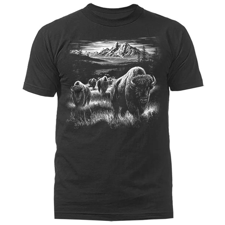 American Bison Buffalo Mountain Wilderness Wildlife Nature T-shirt