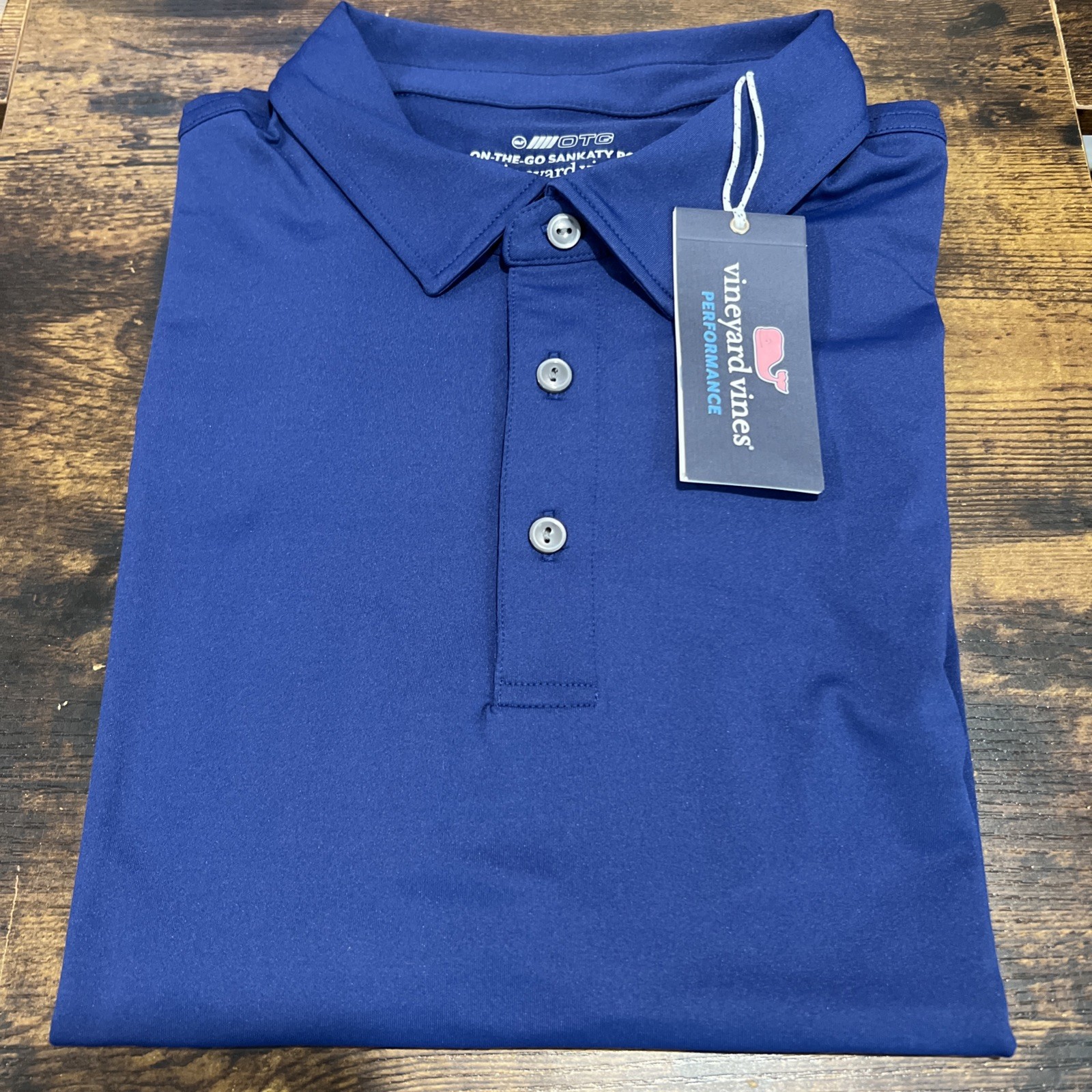 Vineyard Vines Solid On The Go Sankaty Performance Polo XL Blue Depth NWT