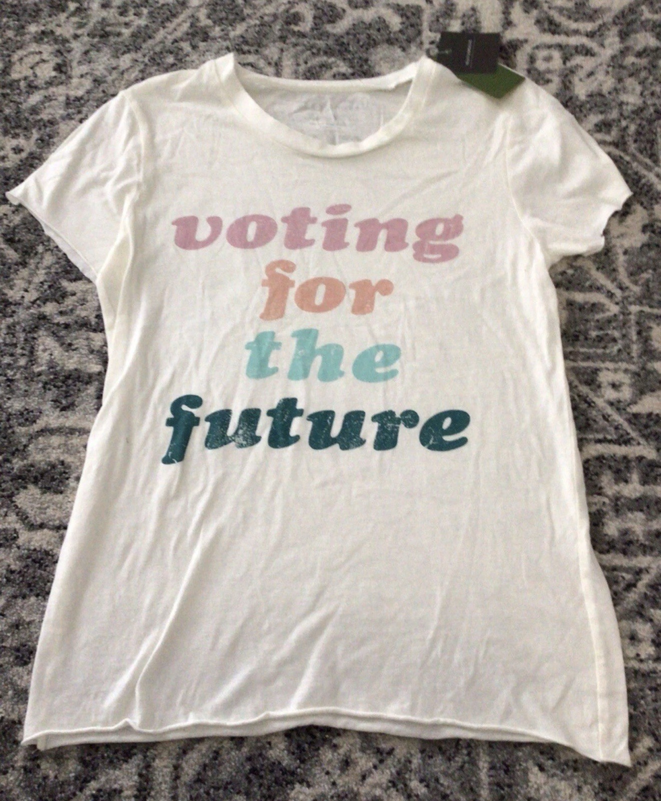 Grayson Threads Women’s Vote Cream T Shirt Voting For The Future NWT S