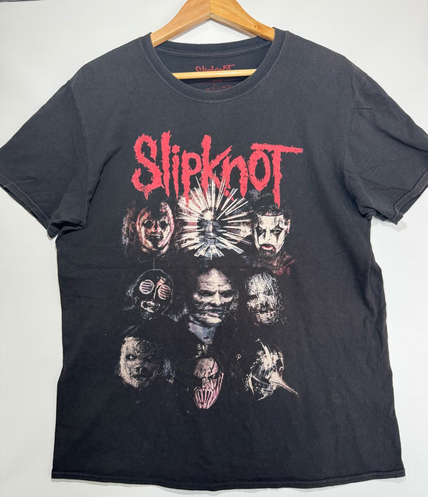 Slipknot Prepare For Hell Tour Shirt Mens L Ghost Fade Black Metal Band Tee Y2K