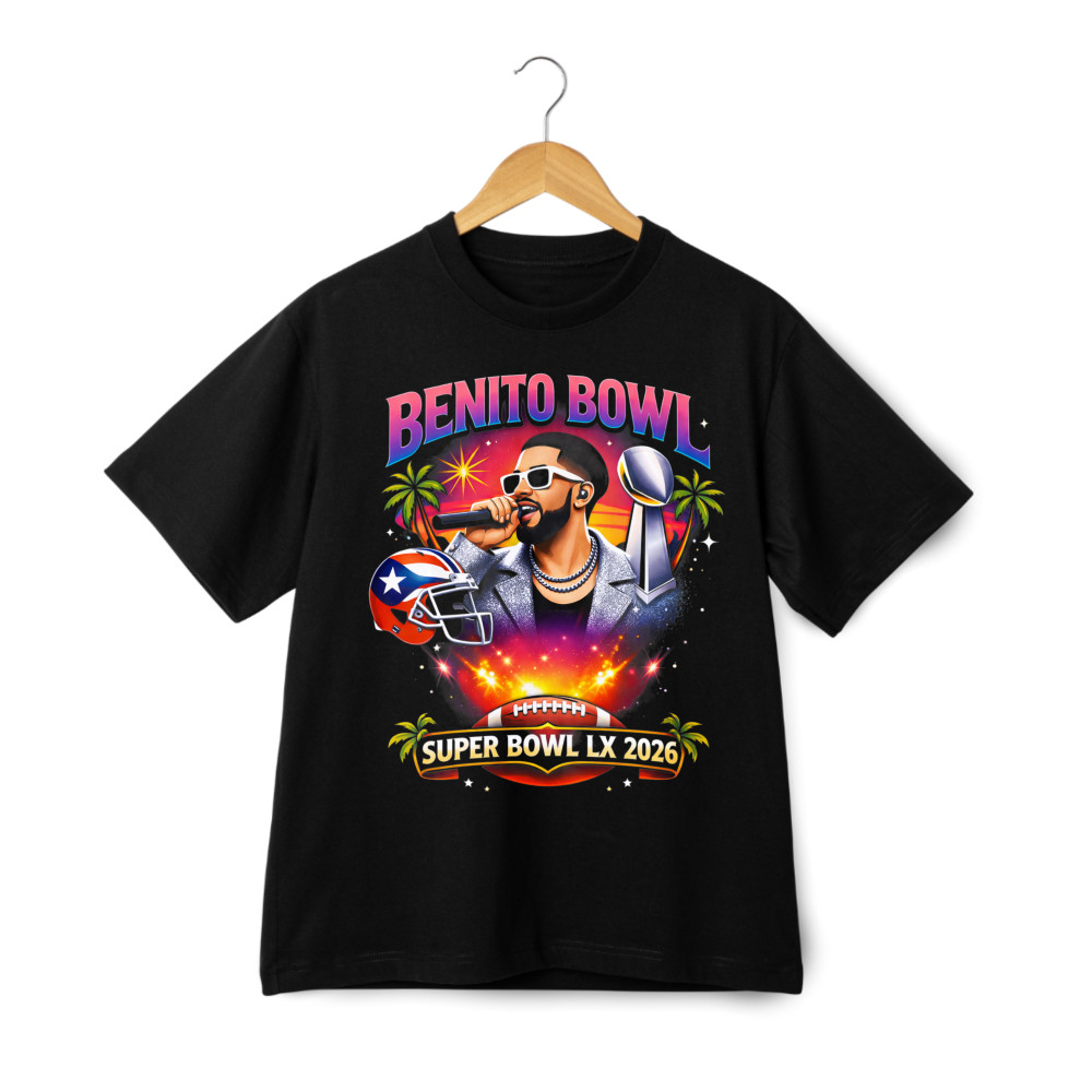Benito Bowl Retro Football Half Time Concert Graphic Tee Streetwear Style