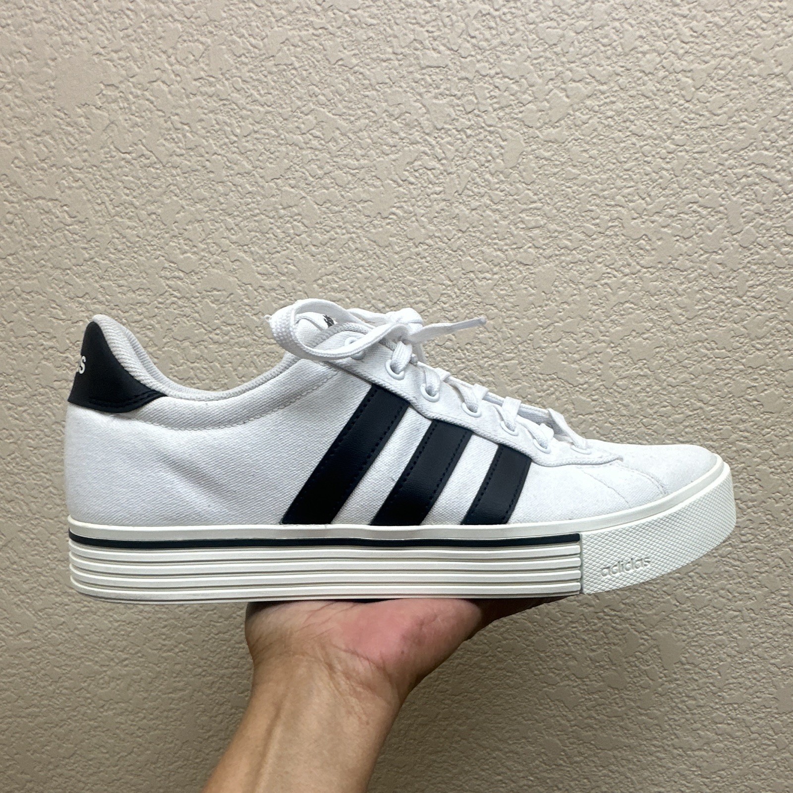 adidas Daily 4.0 Men’s Low Top Lace Up Sneakers White Black Comfort IF6659