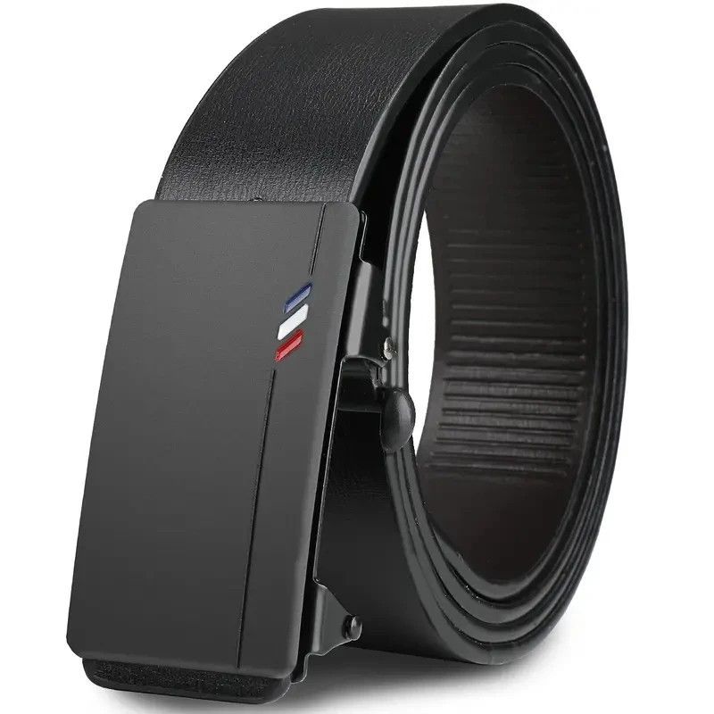 Genuine Leather Mens Ratchet Belt Belts For Men Adjustable Automatic Buckle