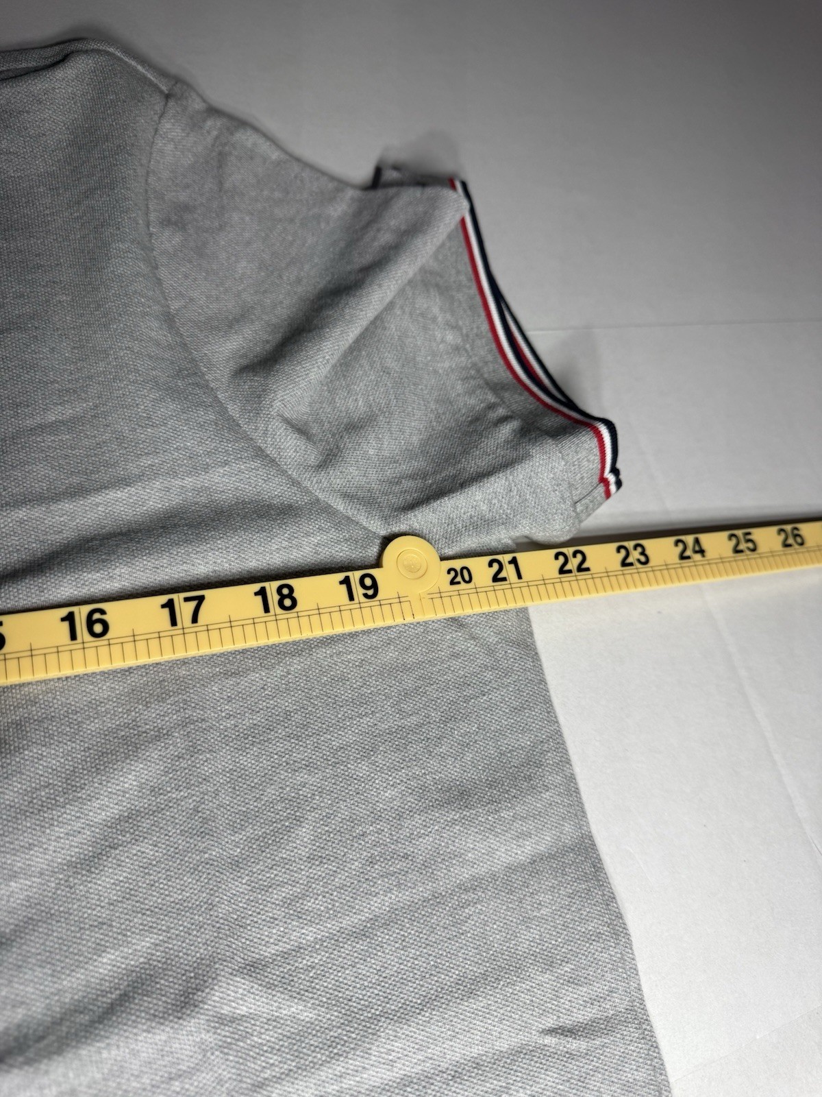 Moncler Tricolor Cotton Polo Shirt Gray Medium