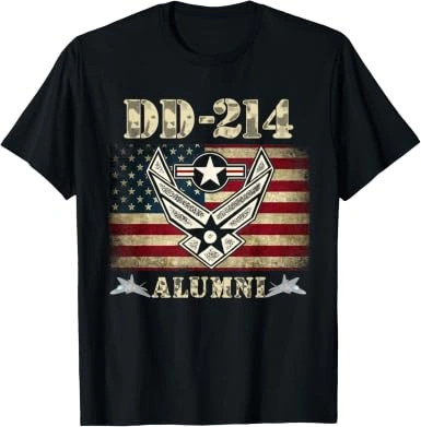 DD-214 Air Force Veteran Shirt, Patriotic USA Graphic Tee