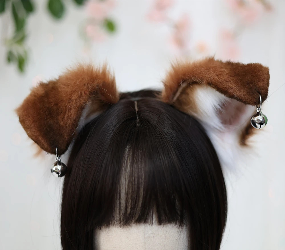 Handmade Collie Dog Ears Tail Hairhoop Headwear Halloween Christmas Cosplay