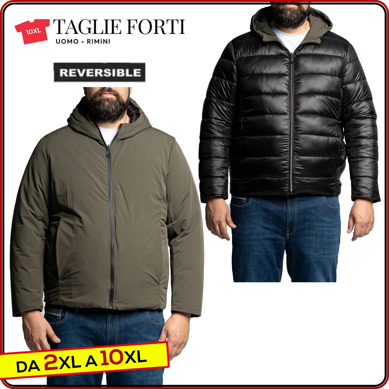 men’s winter down jacket three-way plus size from 3xl to 10xl Maxfort