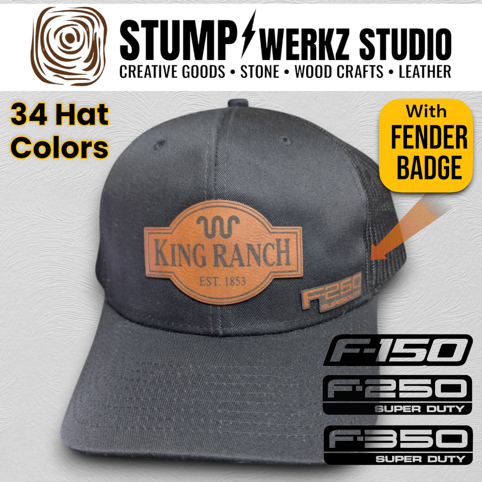 Trucker Hat Baseball Cap Customized Ford King Ranch F150 F250 F350 NEW
