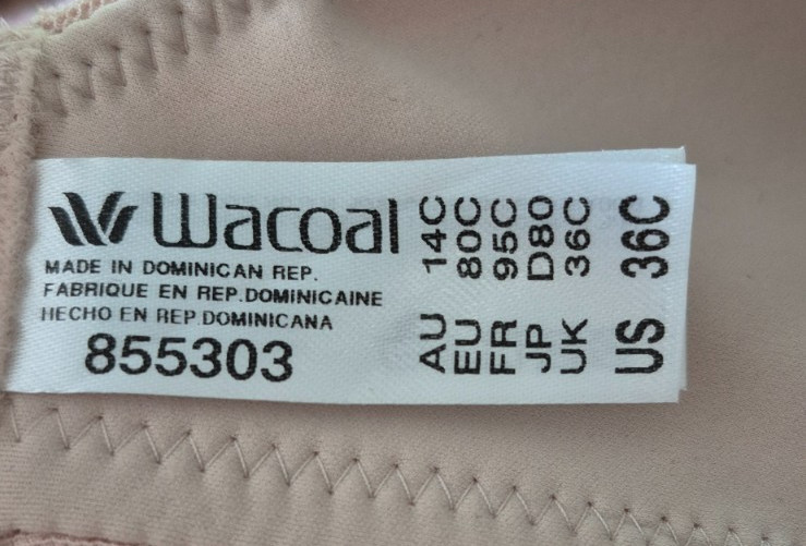 Wacoal 855303 Back Appeal Unlined Underwire Full Coverage Bra Size 36C