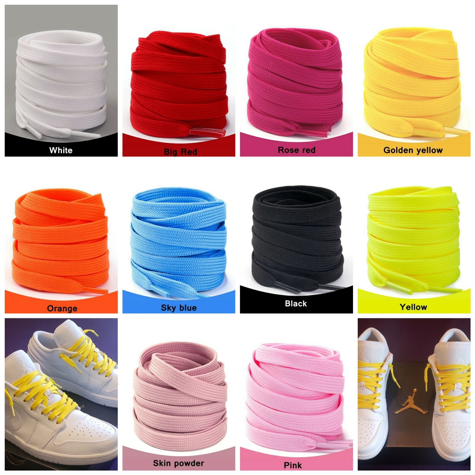 FLAT REPLACEMENT SHOELACES HIGH QUALITY FOR AIR JORDAN 1 2 3 4 5 BUY 2 GET 1