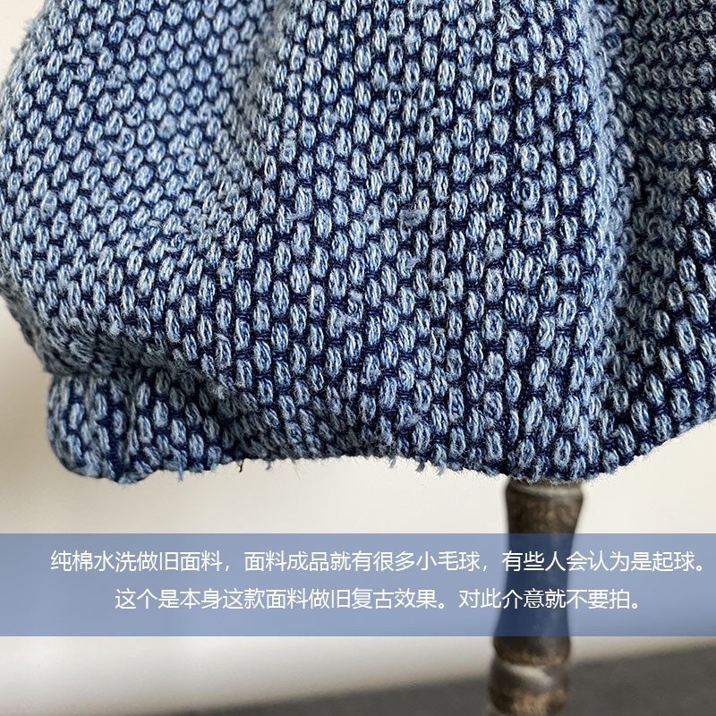 Denim blue octagonal breathable beret Japanese retro women fashion