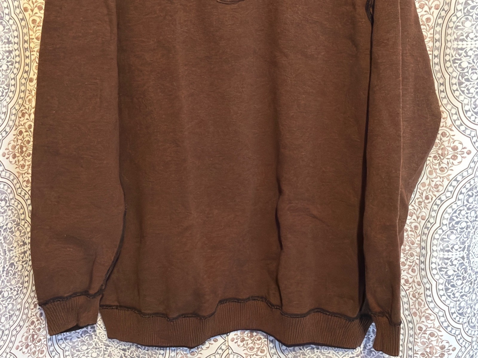 Vintage Black Half-Zip Reversible Sweater Ribbed Collar & Cuffs Mens Size XL