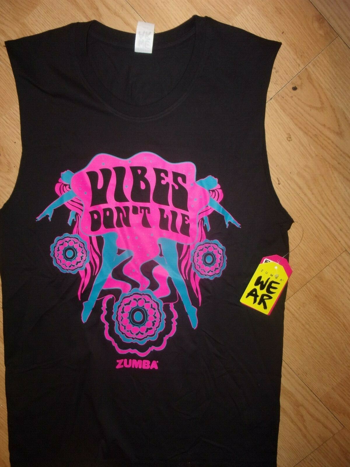 Zumba Unisex Instructor Vibes Muscle Tank – Bold Black Z3T00186 size XS/S (B197)